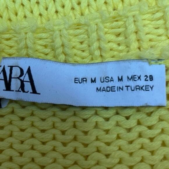Zara Women's Yellow Sleeveless Knit Crew Neck Tank Sweater Mini Dress Size M - Picture 7 of 9